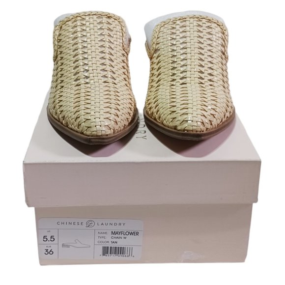 NEW Chinese Laundry Women tan woven Mayflower Mule Size 5.5 - Picture 2 of 8